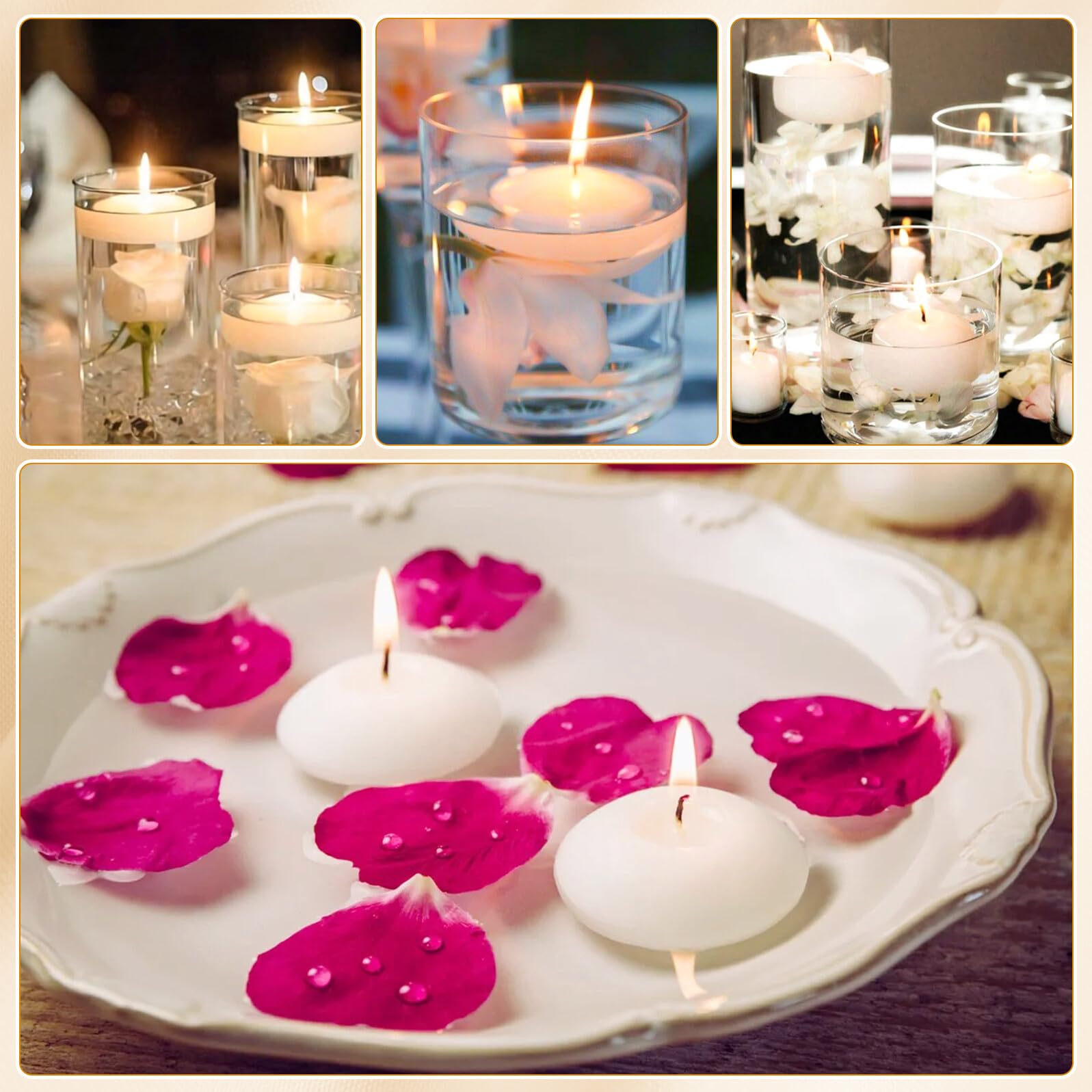 SHINEOFI 50piezas Velas Flotantes Mini de Disco Velas para Boda Decoración Romántica para Fiestas Eventos y Navidad