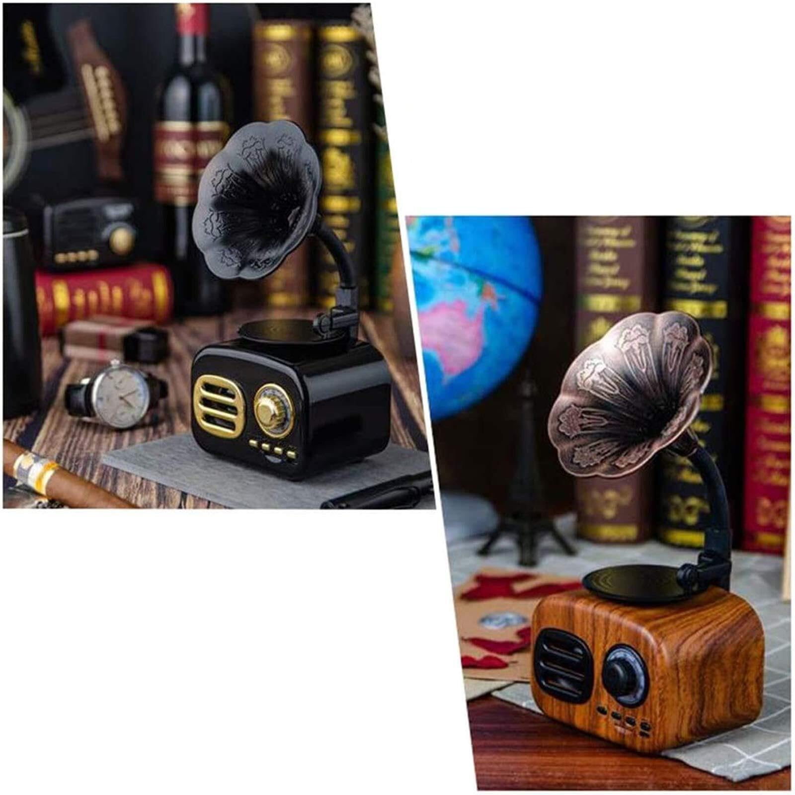 Enceinte Bluetooth - Phonographe Rétro Jukebox Radio Mini Portable Sans Fil Stéréo avec Son HD Bluetooth 4.1 Design Vintage pour Maison et Voyage