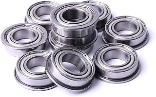 Atoplee Flanged Ball Bearing 10pcs F605ZZ 5x14x5mm Flanged Miniature Double Shielded Ball Bearing
