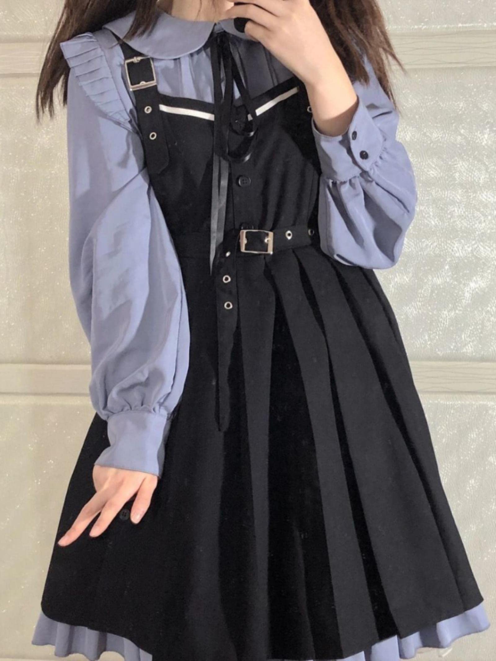Lolita Sweet Girl Abito Kawaii Carino Salopette 2 Pezzi Set Donna Casual Camicia Abiti Giapponesi
