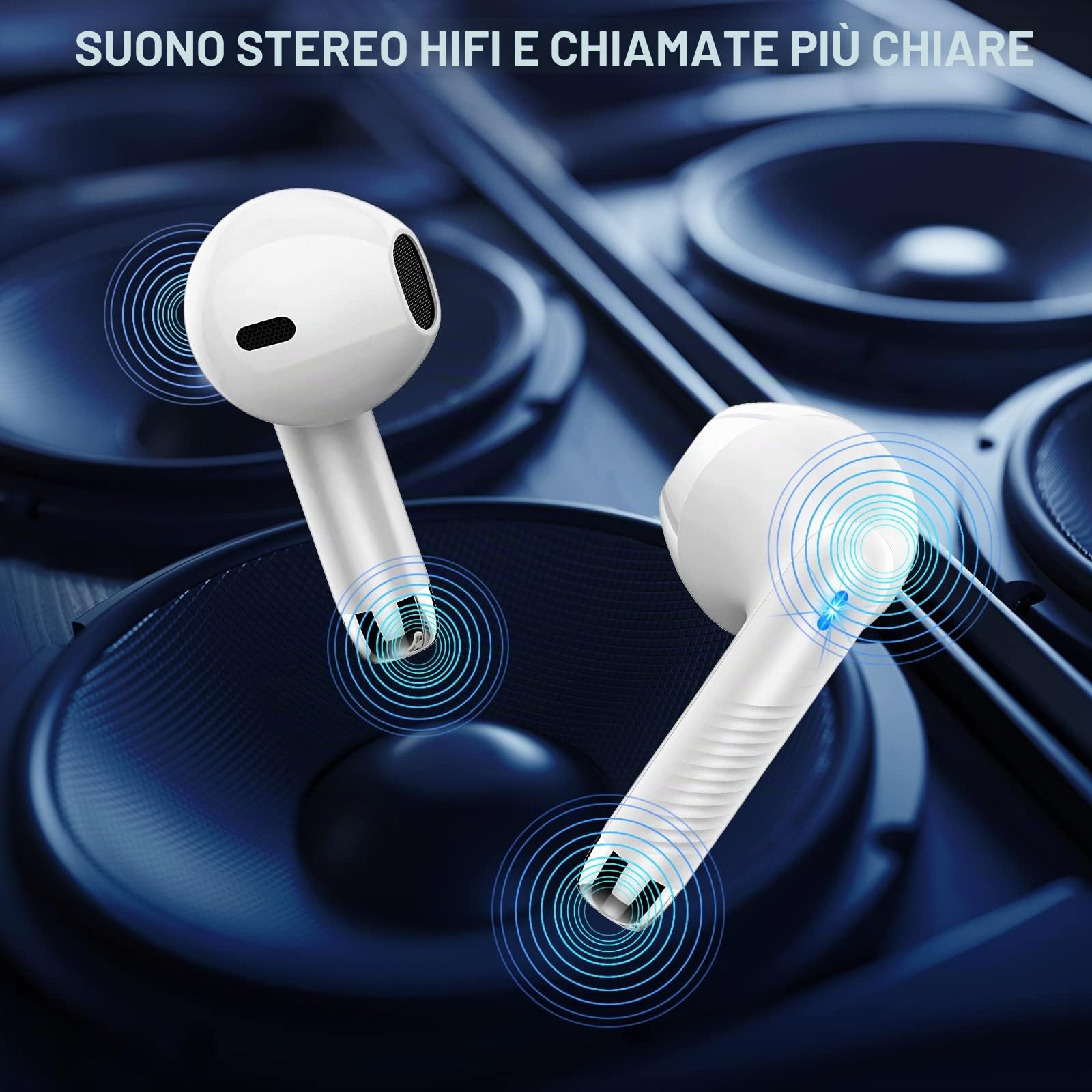 Cuffie Bluetooth Auricolari Bluetooth 5.4, HiFi Stereo Cuffie Wireless | Cuffie in Ear 40 Ore di Riproduzione, 4 ENC Cancellazione Rumore Mic, Cuffie Senza Filo IP7 Impermeabili per iOS/Android