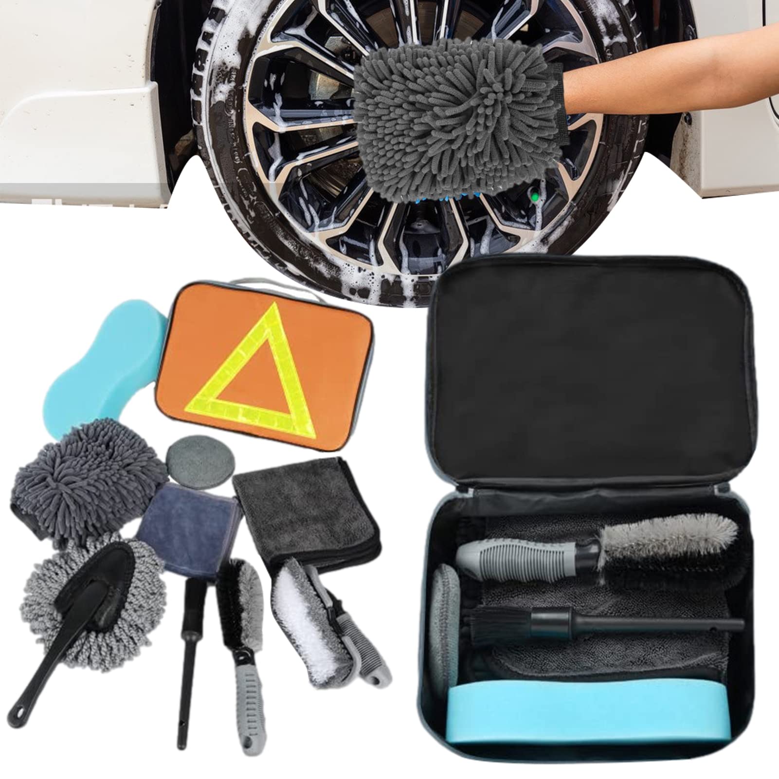 2 Auto-Detailing-Pinsel, 10 Stück, für Van, Motorrad | alle Autoteile, LKW, Polieren von außen und innen