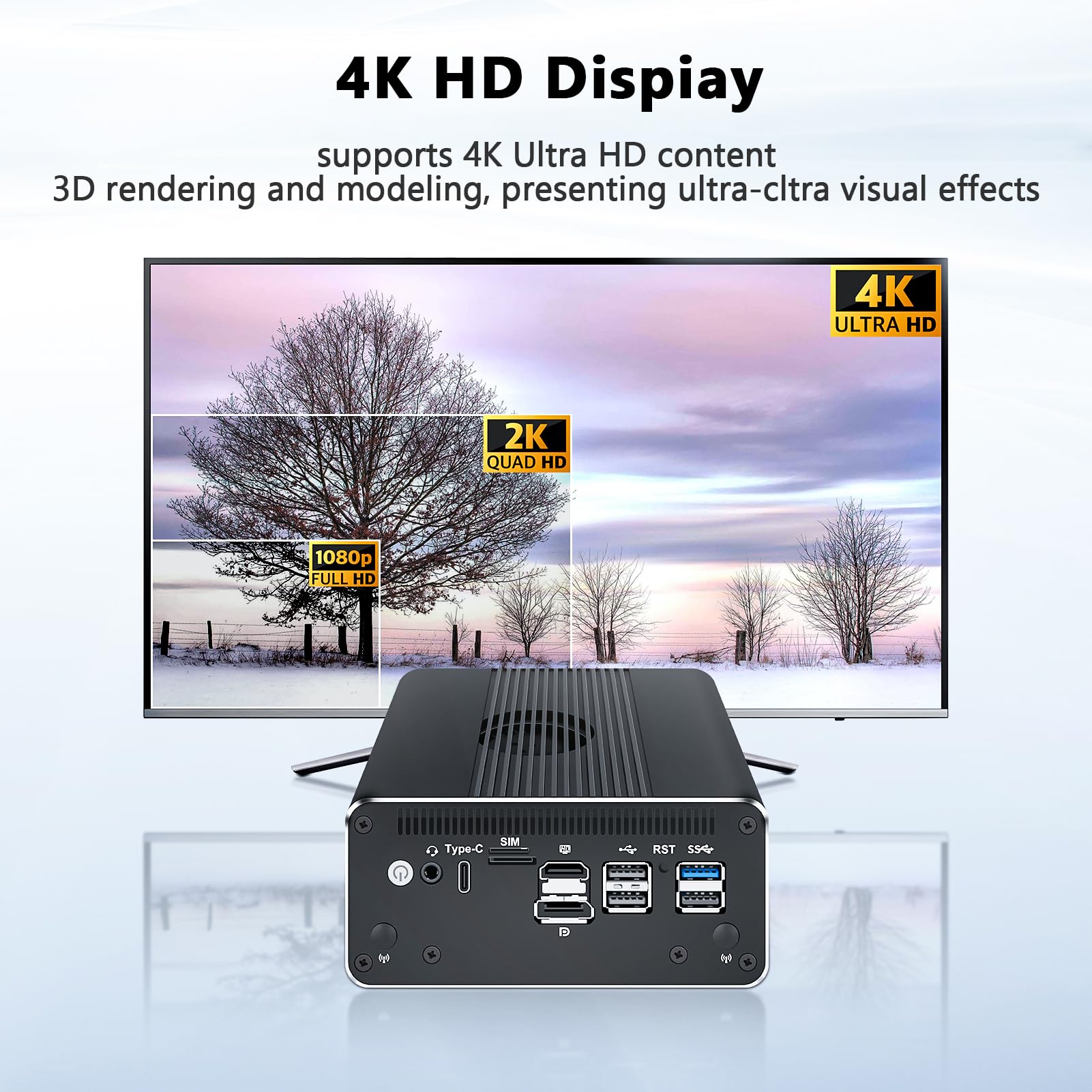 FakestarPC Solid Firewall Mini PC, 4 x i226 2.5G LAN N150 Fanless, 6 USB, HDMI + DP+Type-C Proxmox pf-Sense Network Server, 8 GB DDR5 128 GB NVMe