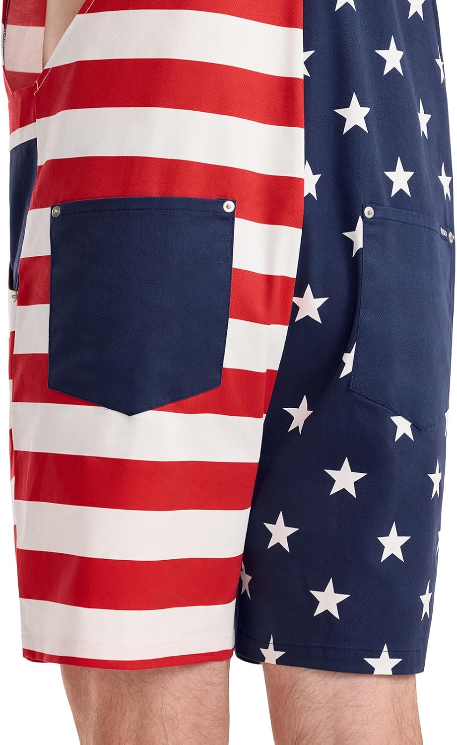 Tipsy Elves Men’s American Flag Epic Eagle Patriotic Overalls - Funny Red White and Blue USA Outfit