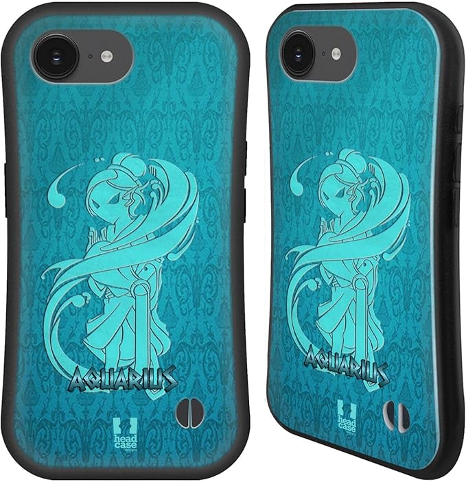 Head Case Designs Aquarius Zodiac Signs Hybrid Case Compatible with Apple iPhone 16e