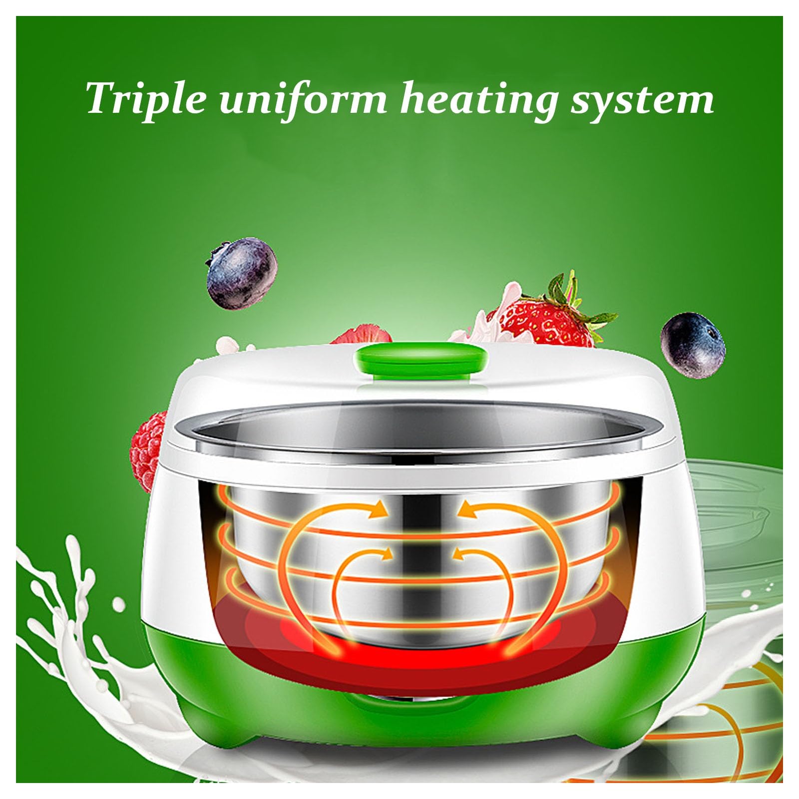 Yogurtiera, Macchina for Yogurt elettrica Automatica Multifunzione,compatta, fermentata e con Tempo Regolabile for preparare Dessert freschi, Yogurt, Formaggio e natto.(Orange)