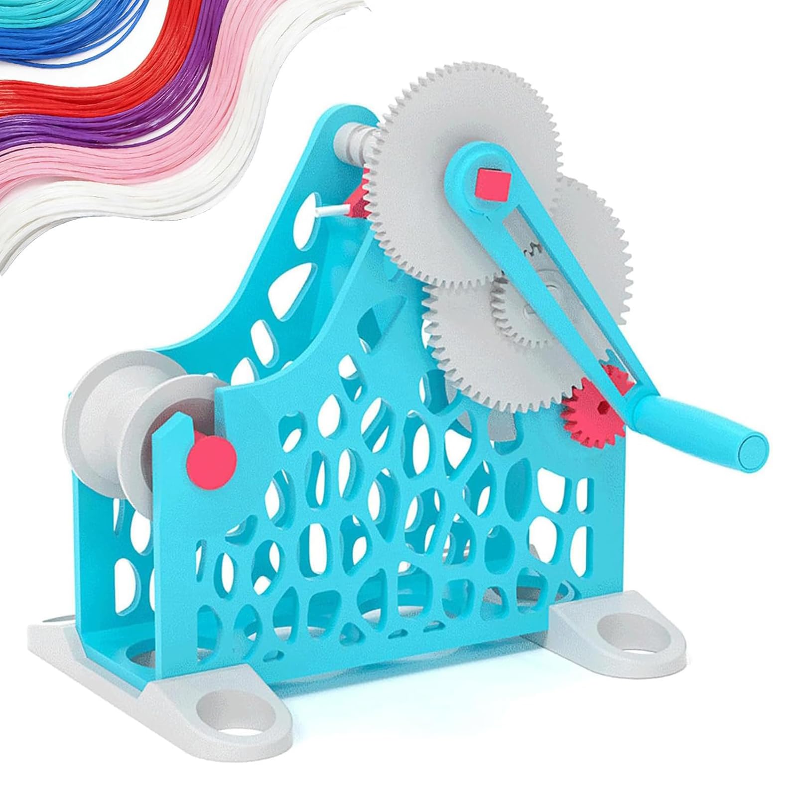 Adtzpc Blue 3D Printer Filament Winder, Cranked Filament Retractor, Consumables Rewinder For Wires Weighing 1Kg, Uniform Wire Routing & Removable Modular Design, For Printing Enthusiasts