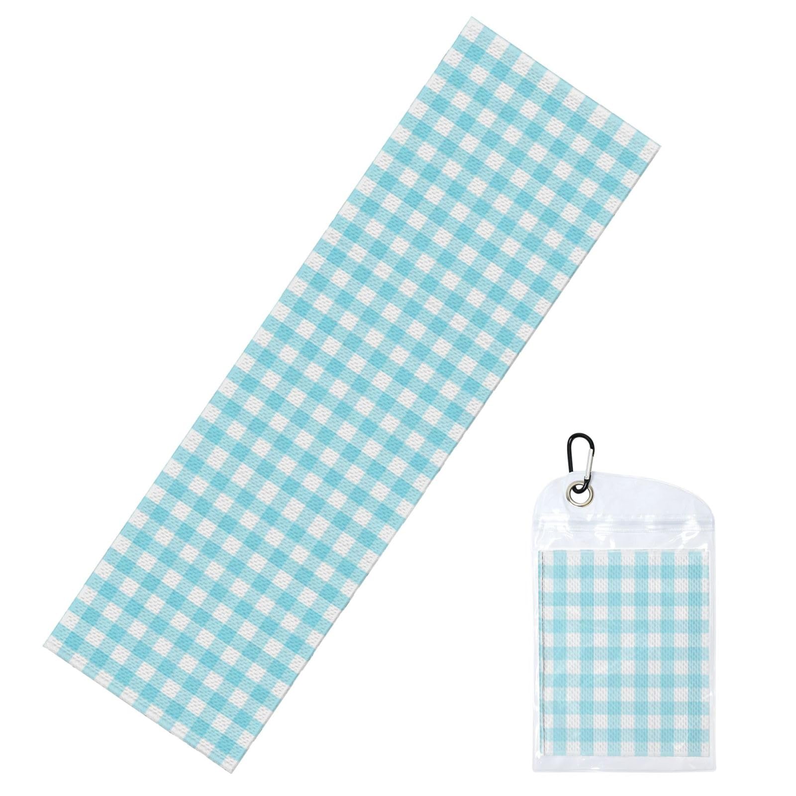 DUYIOKH Sky Gingham Print Cooling Towel, Portable Towel for Gym Workout Golf Beach World Cup Sports Hot Weather