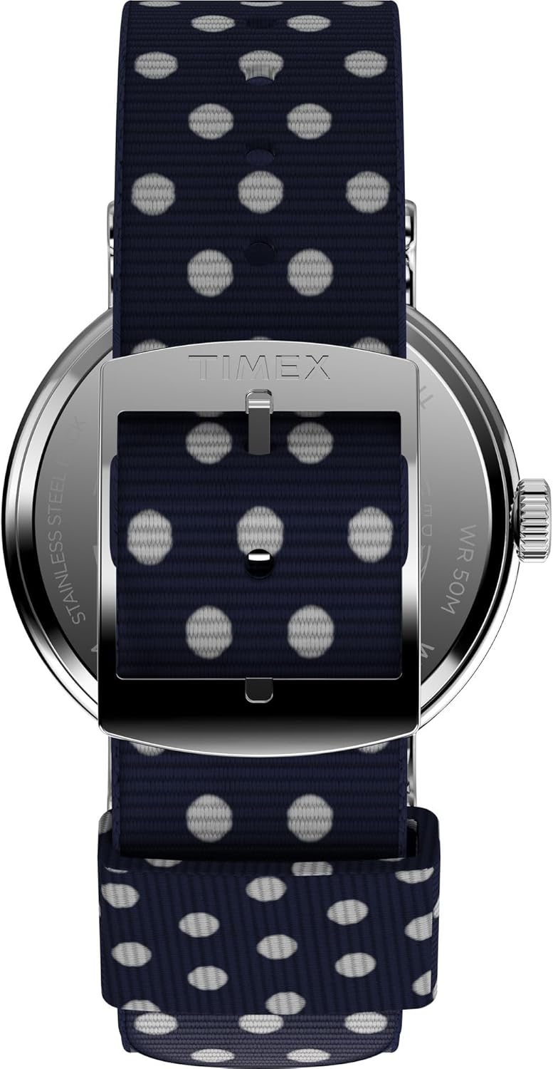 Timex Women's Weekender 40mm Watch - Blue Strap White Dial Silver-Tone Case - Image 3