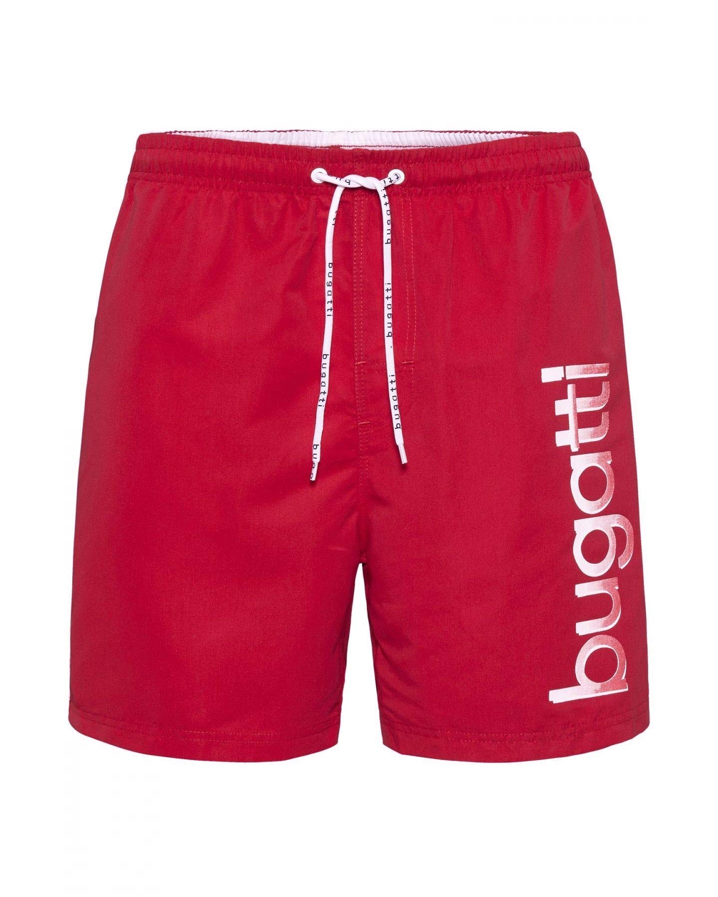 bugatti® - Bañador para Hombre en Color Azul Marino, Turquesa o Negro Rojo (Tomato Red) L
