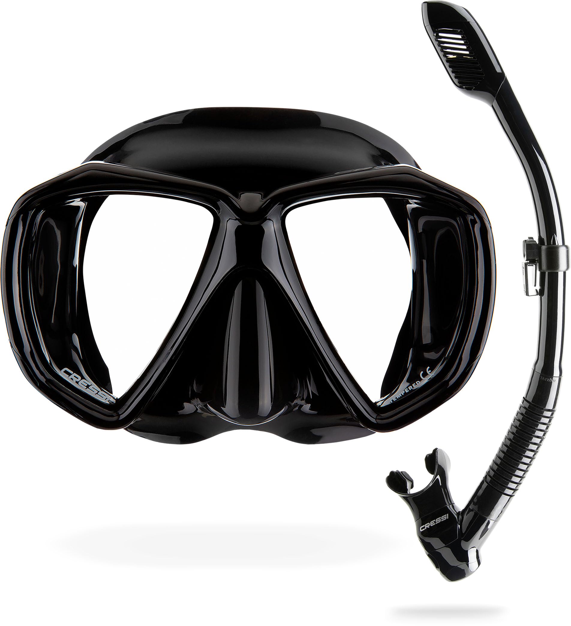 CRESSI Set Ranger & Dry - Set Snorkeling di Alta qualità per Adulti, Maschera e Snorkel in Pratica Custodia, Taglia Unica