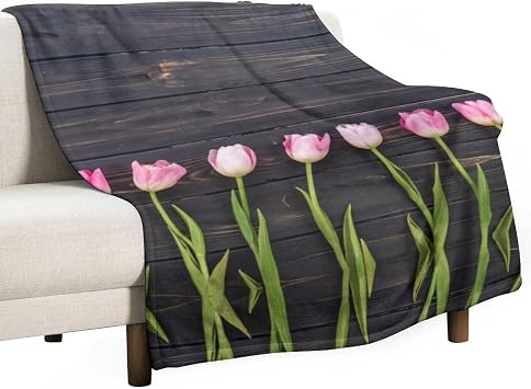 Freshly Picked Tulips Bedding Flannel Blanket, Soft, Lightweight, Plush, Warm and Comfortable 30"x50"