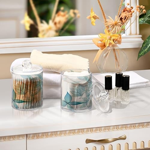 Miniatura 7 de Qtip - Juego de soporte con tapa, recipiente de vidrio transparente de 10 onzas, tarros de boticario, organizadores de baño, accesorios de