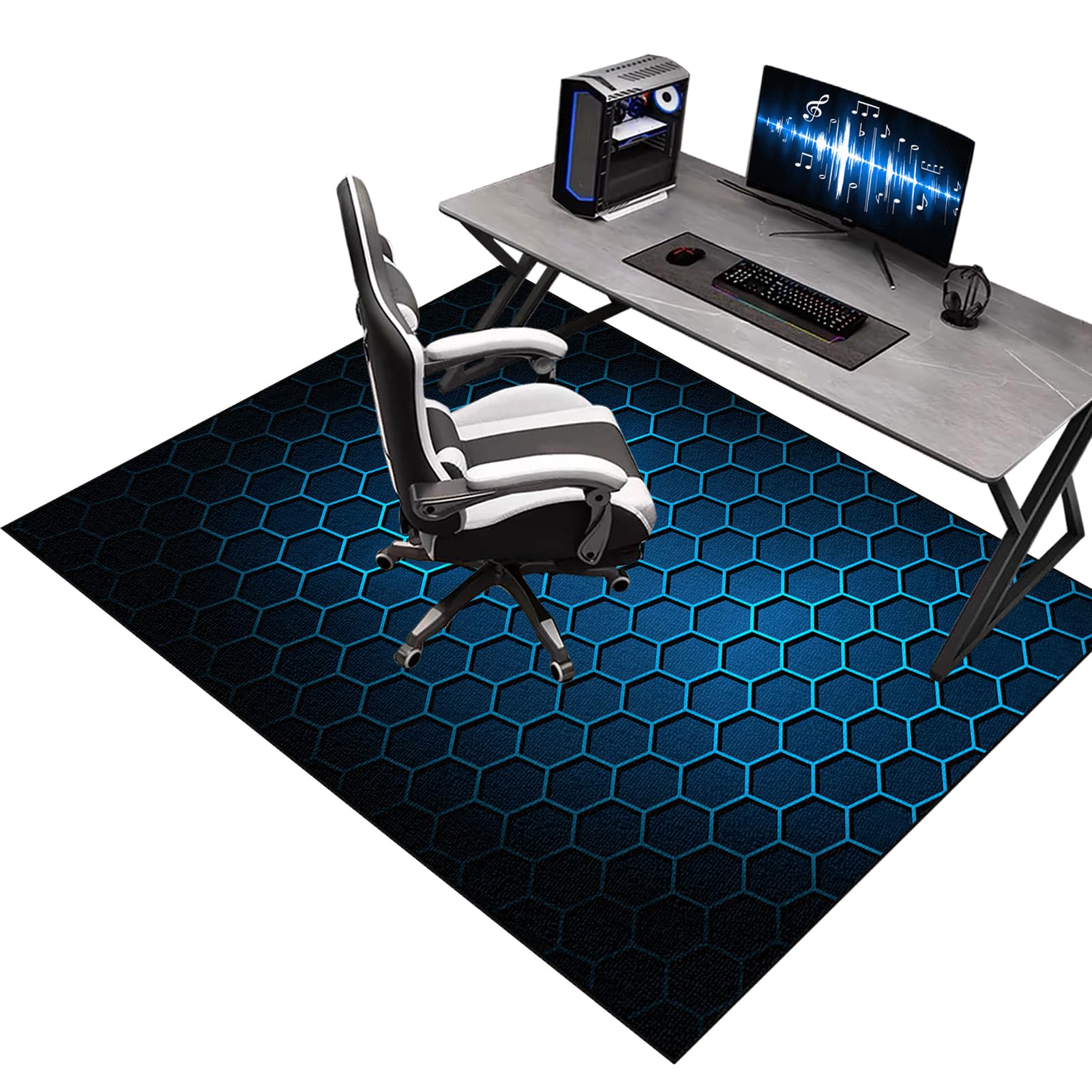 Gaming Chair Mat for Hardwood Floor, Computer Floor Protector Mat for Office Chair, Heavy Duty Anti-Slip Desk Chair Mats Rugs for Home Office Rolling Chair, Carpet Protector Chair Mat 180 x 230 cm