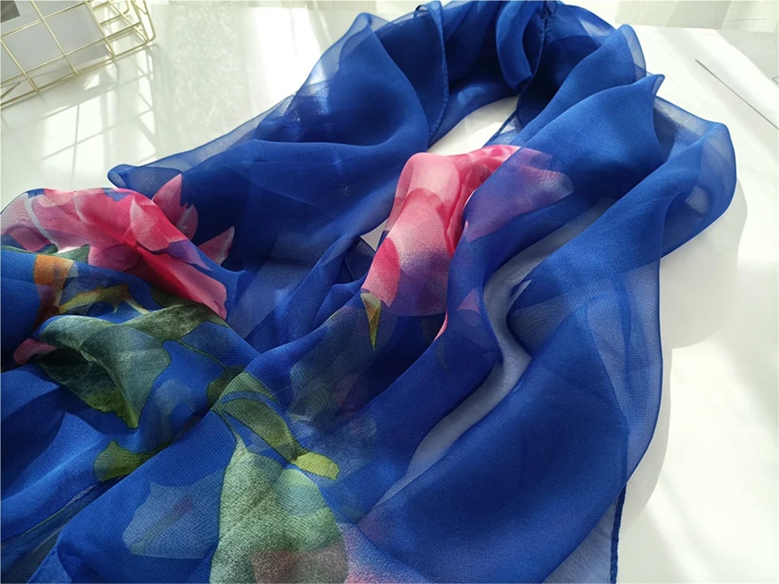 2 piezas de bufanda de flores for mujer, elegante bufanda de gasa, chal protector solar for playa de verano Para Mujer