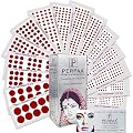 PERPAA Premium Velvet Sticker Kumkum Bindi Box of 15 Flaps - Pottu for Women,Ladies, Girls (Size 01, Diameter 15mm, Ligh
