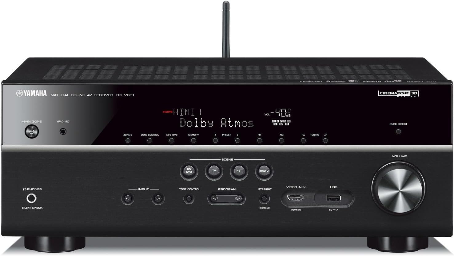 YAMAHA RX-V681 7.2-Channel Network A/V Receiver with Bluetooth and Wi-Fi