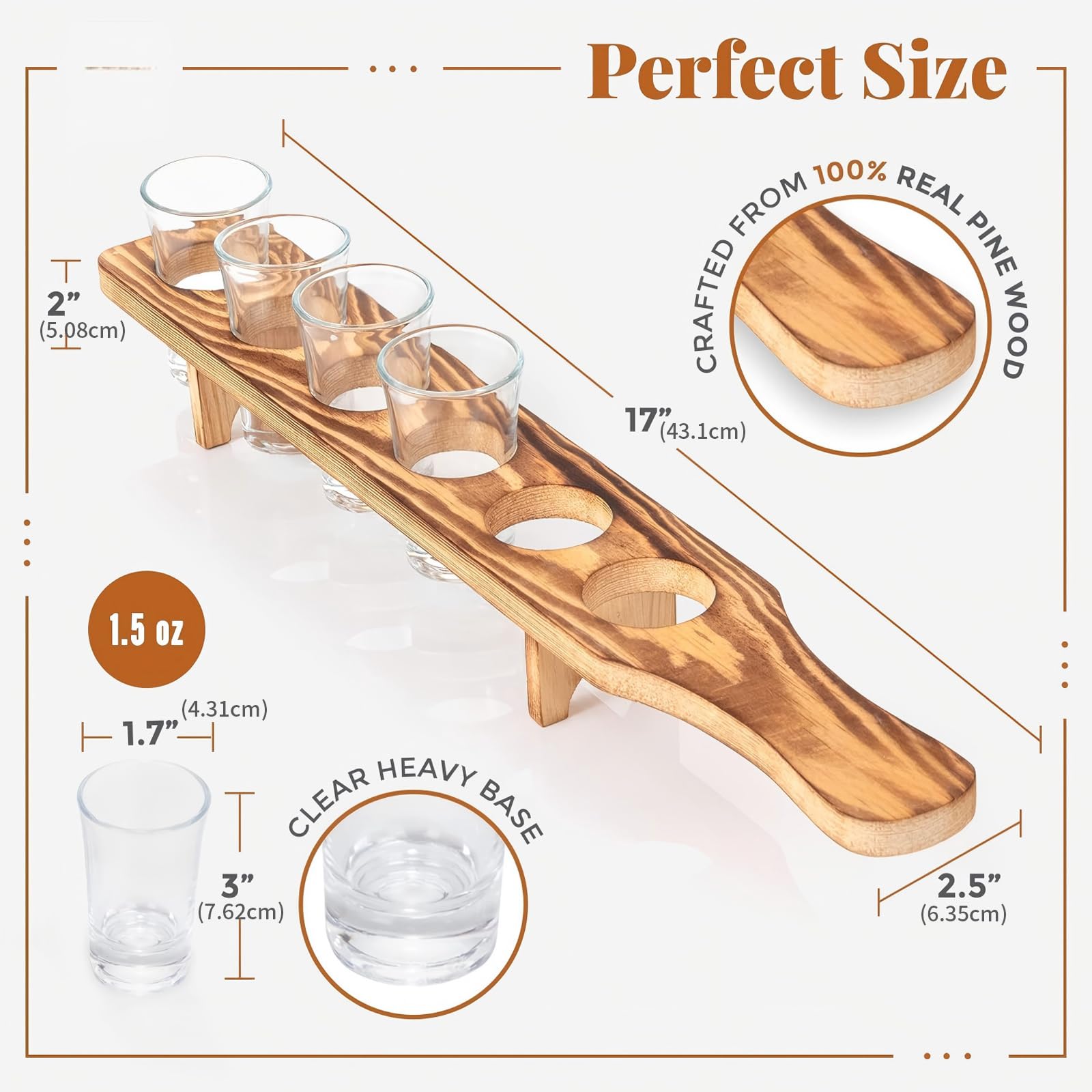 Tasses à Liqueur en Verre épais de qualité supérieure et Plateau de Service en Bois, Collection complète d ' Accessoires pour Boire, gobelets à Liqueur en Verre trempé 12 pièces