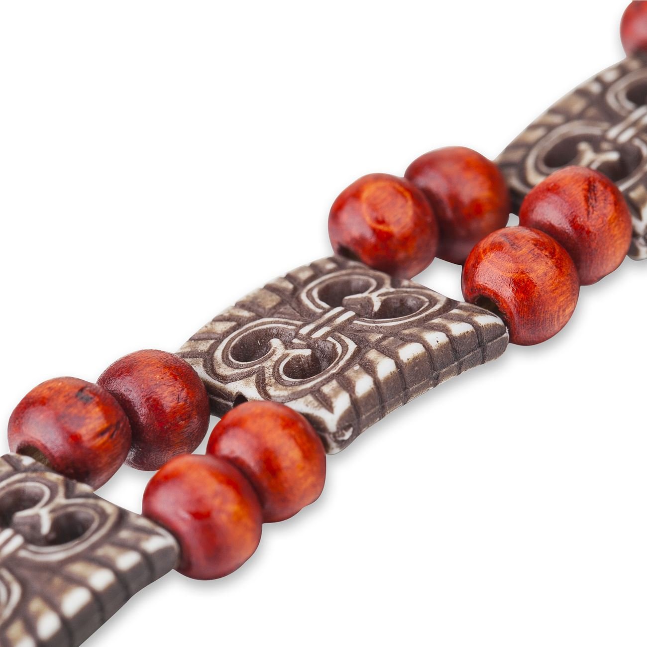 Neotrims Aztec Charm Holzperlen-Band – 72 Cm Mit Baumwollschnur, Für Gürtel, Schmuck & DIY-Dekoration