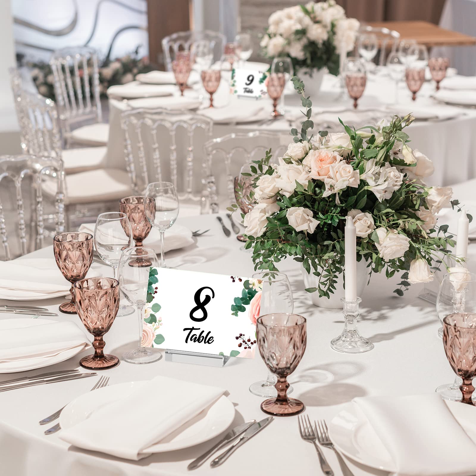 100 supporti in acrilico trasparenti segnaposto da 5,7 cm, per matrimonio, in acrilico, con scomparto per carte di credito, per foto e menù per riunioni