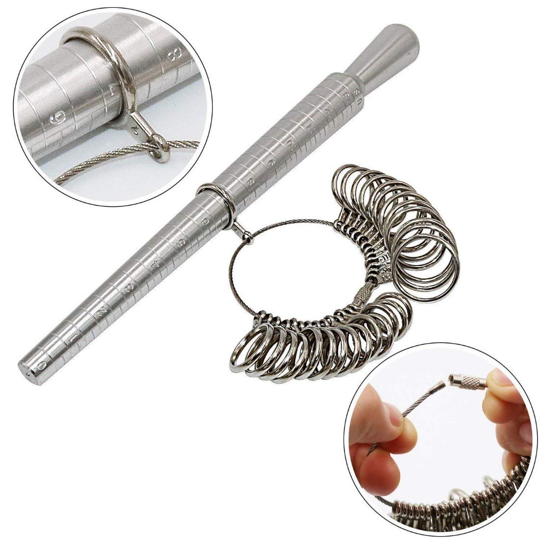 DIY Crafts Design No # 2, Pack Of 3 Pcs, Jewelers Rubber Hammer Metal Ring Mandrel Sizer Finger Size Gauge Set of P (Design No # 2, Pack Of 3 Pcs) 2