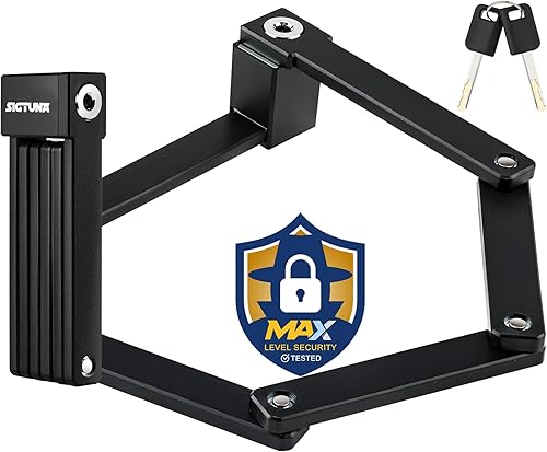 Miniatura 8 de SIGTUNA Candado plegable para bicicleta, acero endurecido de 0.315 in, plegable, resistente, con fácil montaje, bloqueo seguro y revestimiento