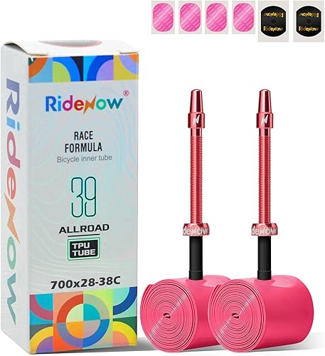 Ridenow 2-Pack Bike Inner Tube for 70018C-28C, 70018C-32C,70028C-38C with 456585 mm Metal &TPU Presta Valves for Road Bikes, Super Light Puncture