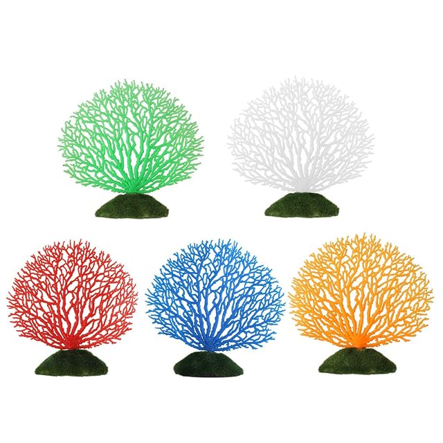 Foto 5 de 6 de Ornamento Artificial de Coral Franja Coral Planta Ornamento de Silicona brilante Decoración Artificial…
