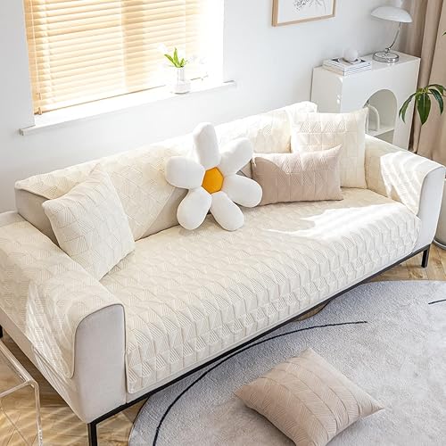 Miniatura 4 de vctops Funda acolchada con bordado para sofá modular, funda antideslizante para sofá modular para perros, gatos y mascotas, para sofá biplaza,