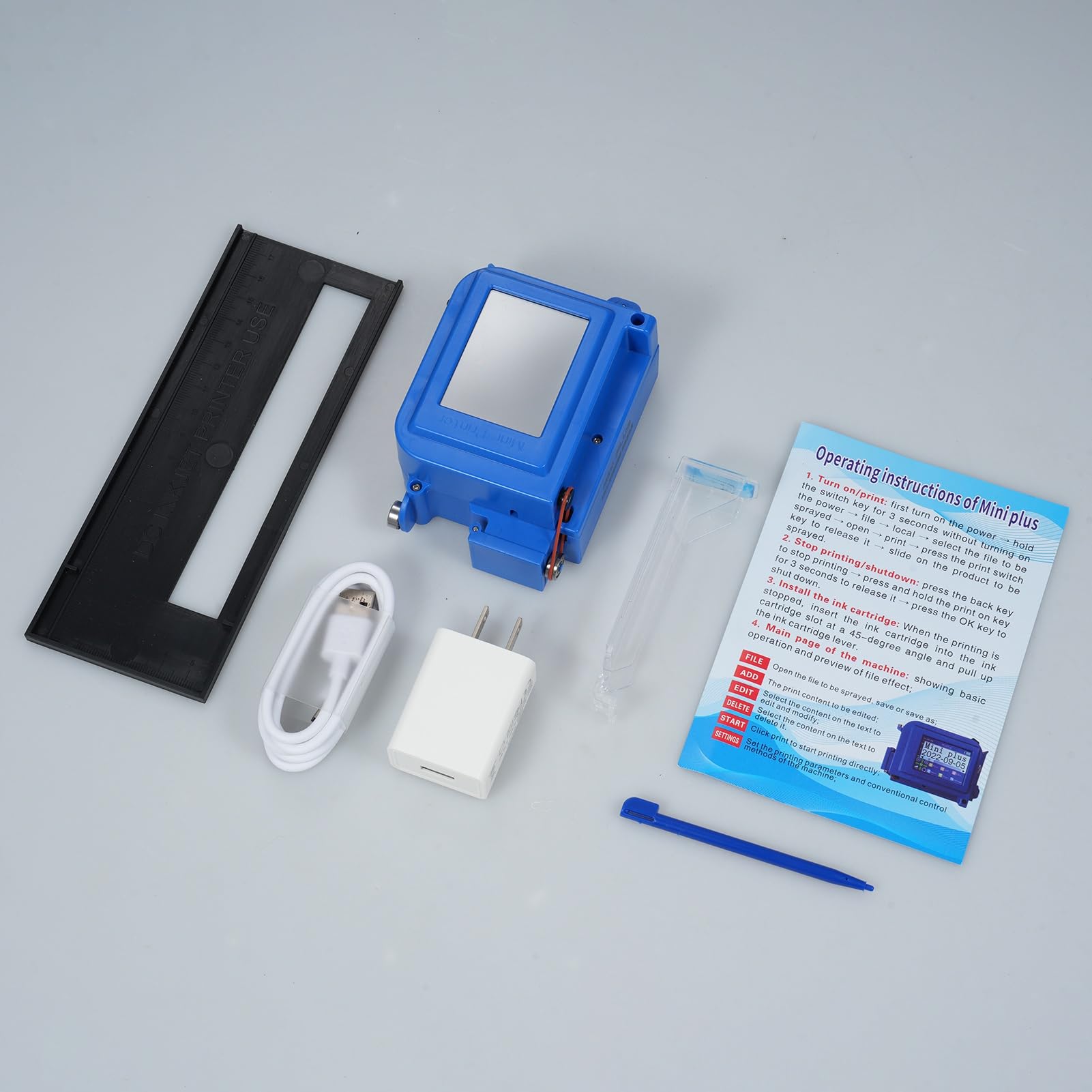 HUIOP Stampante a getto d'inchiostro portatile,Mini stampante a getto d'inchiostro portatile con touchscreen da 2,4 pollici, stampante intelligente per codici a barre, supporto per logo, data,
