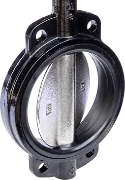 RKLO8 Cast Iron Butterfly Valve, Lever Style, EPDM, Black, 8