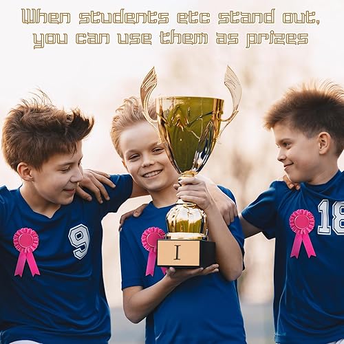 Miniatura 4 de 12 cintas de premio en blanco, cinta de roseta del primer lugar, medallas de premio ganador de victoria, cintas de reconocimiento de lujo para