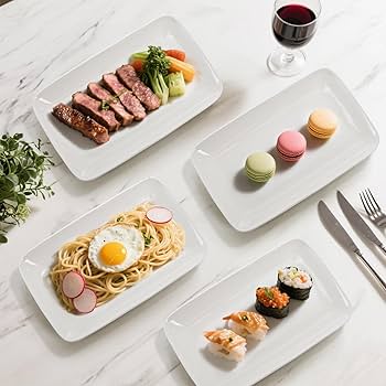 Amazon.com | Foraineam 8 Pieces Rectangular Plates 8 Inch