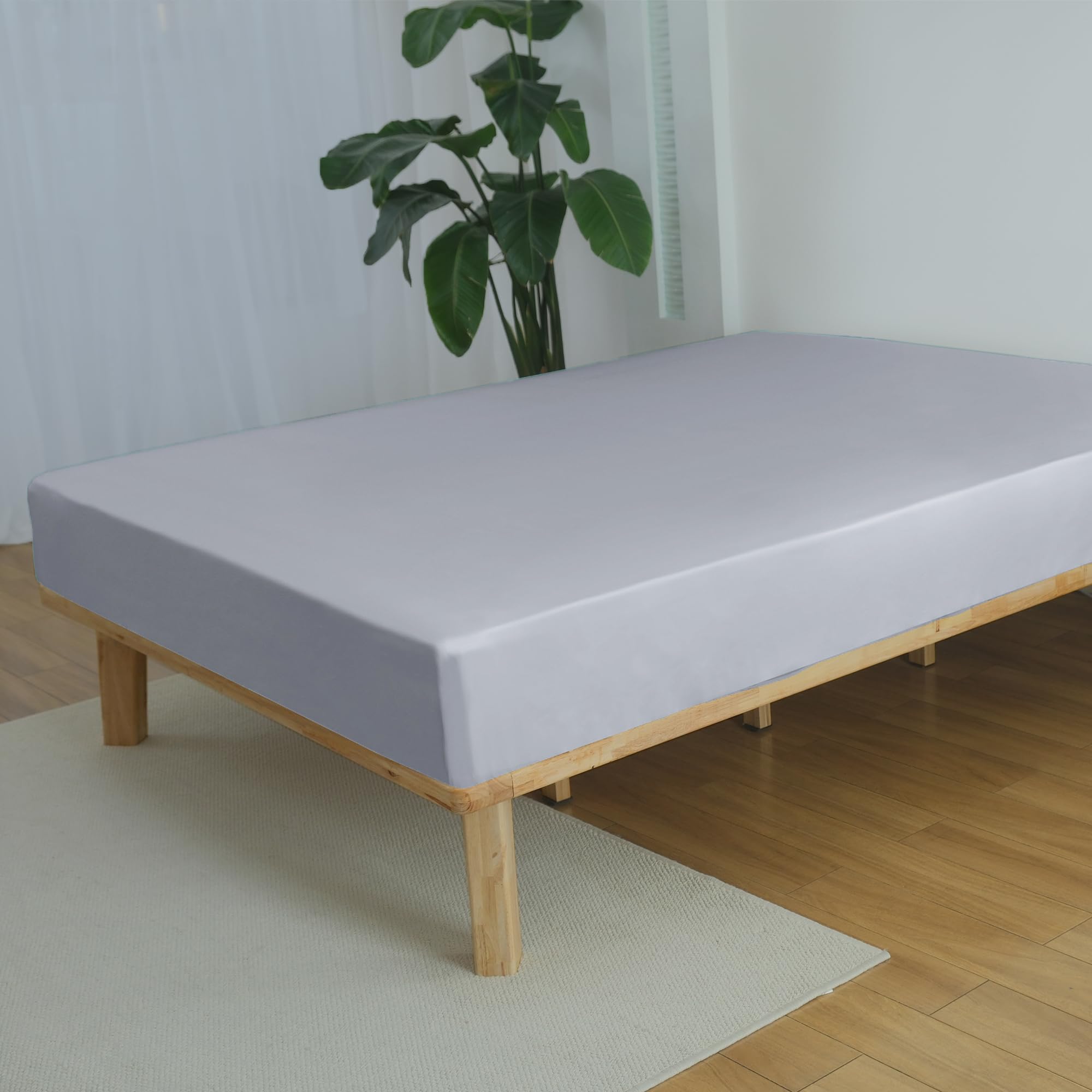 DURA TRIBE Oh So Bamboo Fitted Bedsheet – 100% Organic Bamboo Viscose Breathable Cool Super Soft & Smooth - Luxurious Comfort for a Restful Sleep - Eco-Friendly & Hypoallergenic – Harbour Mist — image 1