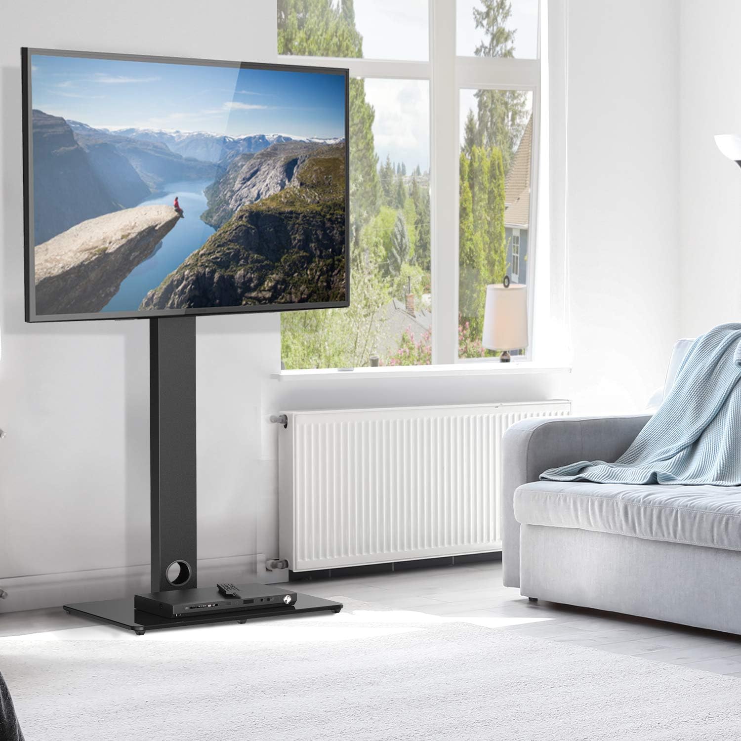 Diagram showing how to route cables through the stand's cable management system.