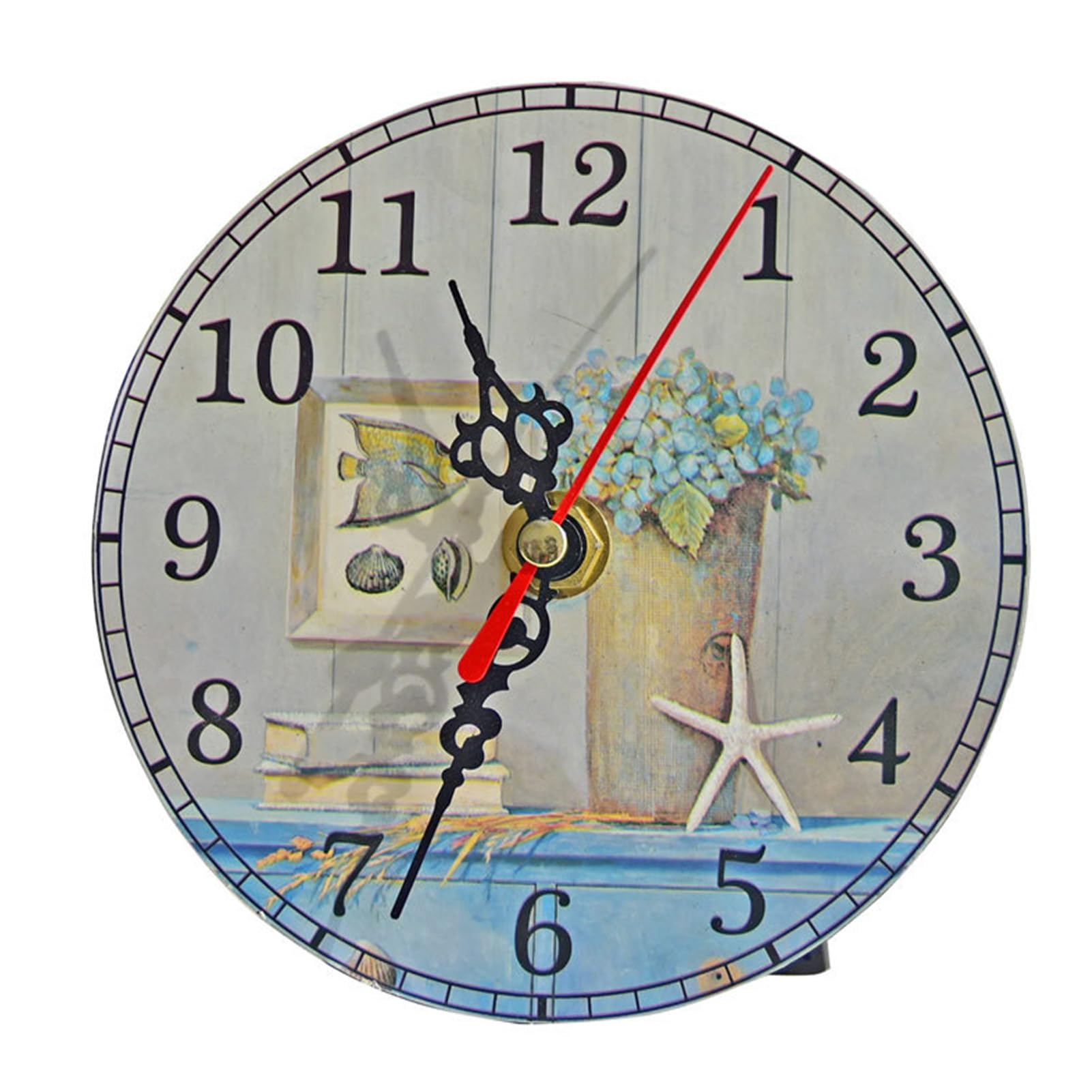 TUOYIBO 4.8 Inch Small Frameless Density Board Clock, Silent Movement Round Wall Clock, Home Decor Clock, Round Wall Clock