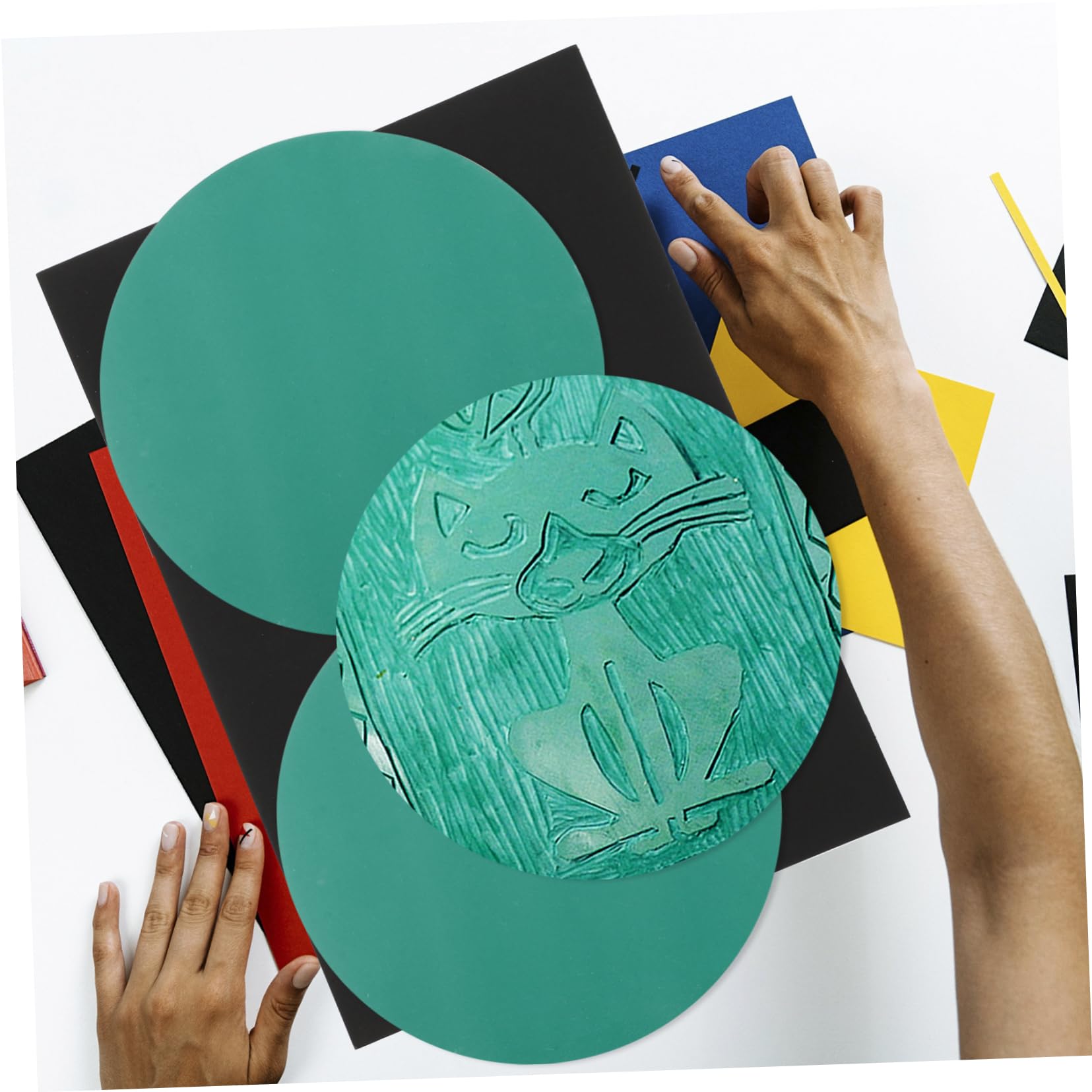 HAPINARY Plastic Printmaking Plate Set 4pcs Engraving Sheets DIY Carving Boards Craft Printmaking Sheets Handmade Engraving Plate Material