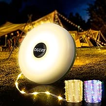 OGERY Camping String Lights, 4 in 1 Quick Storage 32.8FT Rechargeable Indoor Outdoor Fairy String Lights with 8 Lighting Modes, Hanging Portable LED Lamp for Christmas Decor Patio Party Essentials