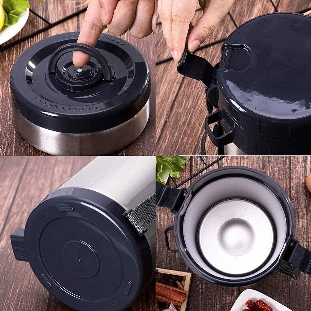 BentoLunchbox Auslaufsichere Isolierflasche Thermobehälter mit Isoliertasche, Edelstahl vakuumisoliert, 1,5 l/2 l, geeignet für Arbeit, Schule, Picknick, Bento-Stil, Mittagessen Lösung O (1,5 l|blu