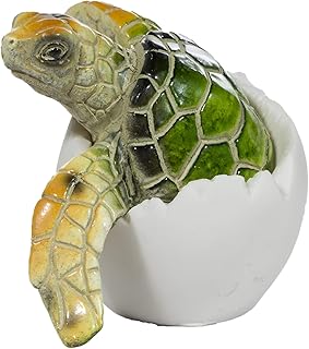 Cute Things Adorable Baby Sea Turtle Hatching from Egg 3 Inch Tall Figurine (Green)