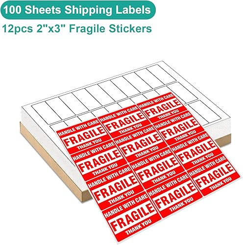 Miniatura 88 de MFLABEL 2x4 Shipping Labels - 25 Sheets (250 Labels) for Laser & Inkjet Printers, 10-UP FBA Address Stickers, Matte White Self-Adhesive Mailing