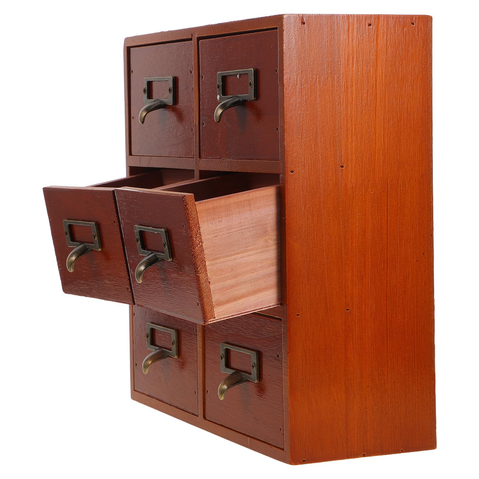 PRETYZOOM Caja de Almacenaje de Madera de 3 Niveles Apilable para Tarjetas