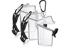 3 Pack Card Holder Plastic Waterproof ID Badge Holder Case Vertical with...
