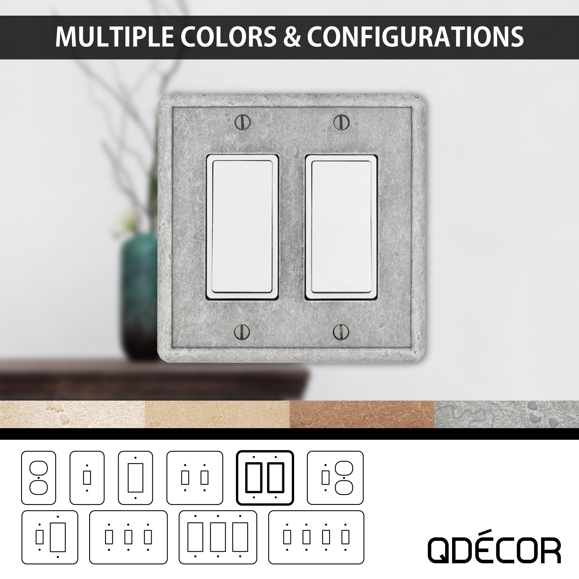 リクエストパネル Questech Light Switch Covers, Double Rocker Wall Plates for