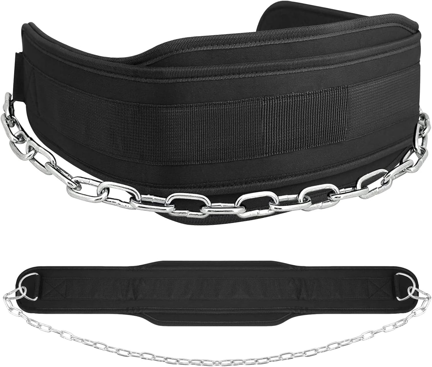 Cintura per dip, cintura per sollevamento pesi con fibbia in acciaio, cintura regolabile per trazioni e squat con catena, cintura da palestra per allenamento di forza, allenamento di resistenza, dip con pesi, cintura fitness per uomo e donna