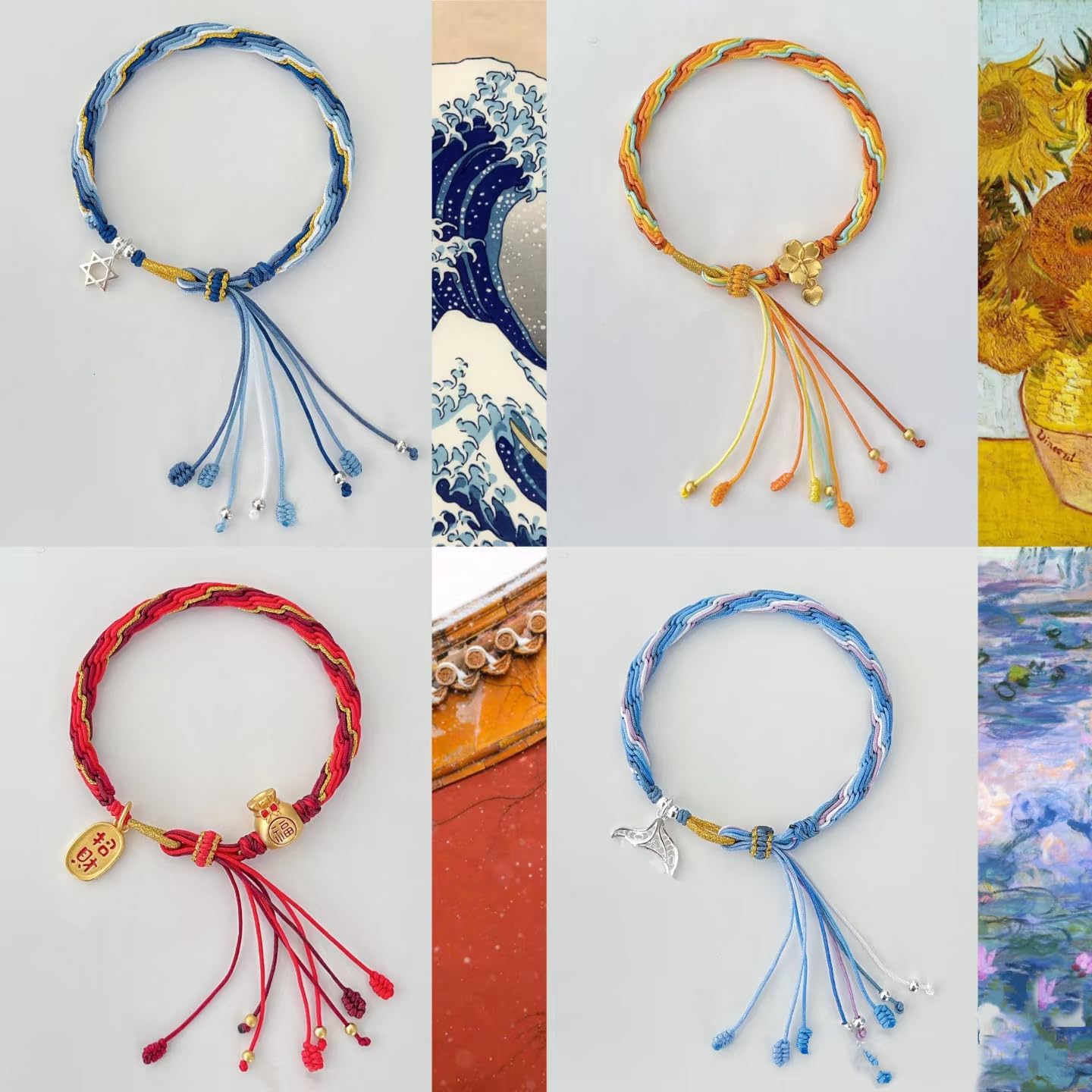 Rainbow Colored Wax Rope for Bracelet Making, Waxed Thread Bracelet Cord, Waxed Polyester Cord Bracelet Rope for Jewelry Making, DIY Bracelets, Necklace Making and Macrame(6 pcs) - Image 3