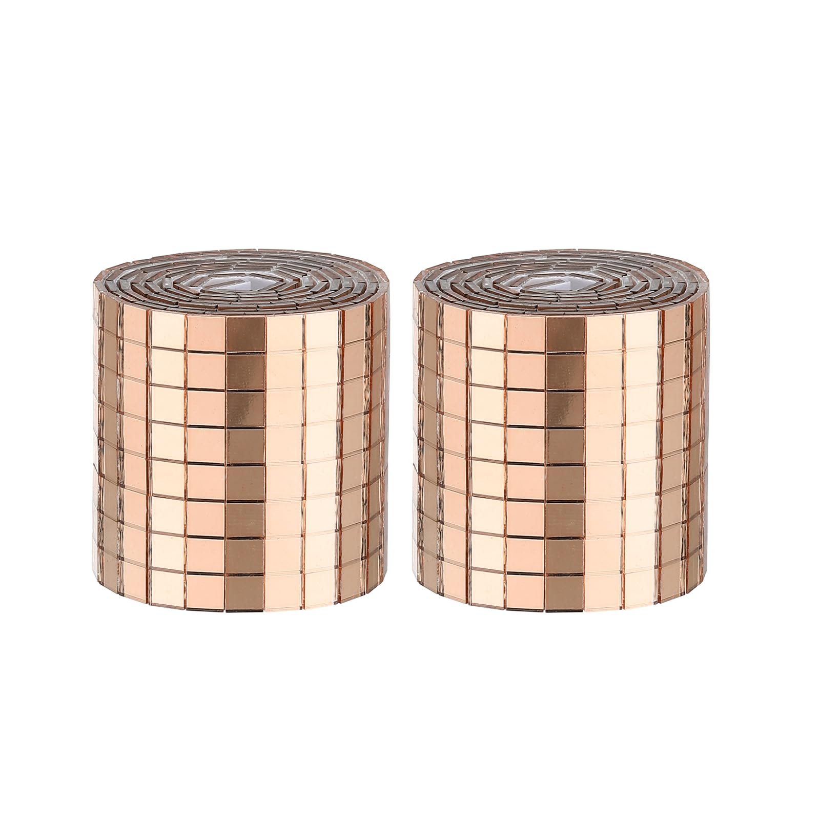 sourcing map 1920 Pcs Mirror Mosaic Tiles 5 x 5 mm Square Glass Self-Adhesive Disco Ball Mirror Tiles Sticker for DIY Craft Decoration Art Collage Card Making, Rose Gold