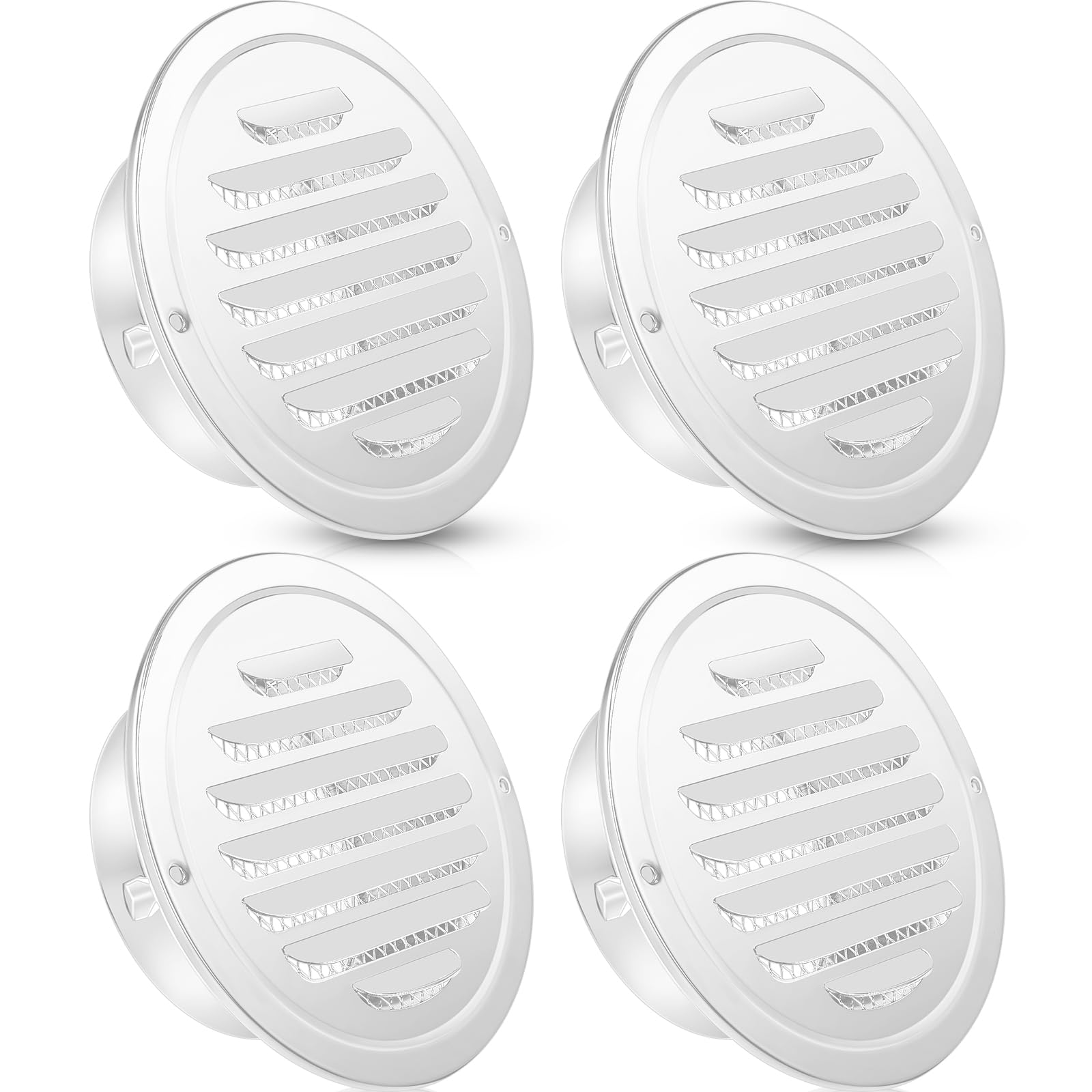 Zonon Paquete de 4 cubiertas de ventilación de salida de aire de acero inoxidable de 6 pulgadas a granel para secadora de techo con malla de pantalla para rejilla de ventilación exterior de pared de