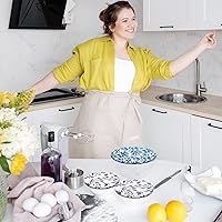 Vista 4 de 10 fundas reutilizables para tazones en 5 tamaños, tela elástica, para almacenamiento de alimentos, cubierta de tela de algodón para cocina, a