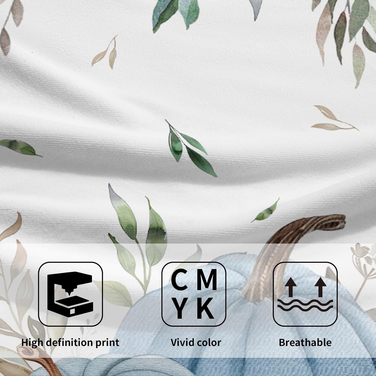 Giwawa Fall Blue Pumpkin Hand Towels Set of 2 Autumn Harvest Bathroom Towel Soft Absorbent Kitchen Hotel Spa Gym Towel Thanksgiving Decor Gifts - Image 3